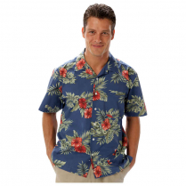 Blue Generation Adult Floral Print Camp Short Sleeve Shirt