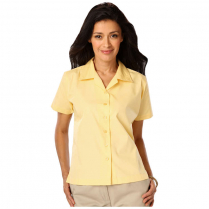 Blue Generation Ladies' Solid Short Sleeve Poplin Camp Shirt