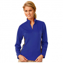 Blue Generation Ladies' Wicking Long Sleeve Contrasting Zip Athletic Pullover