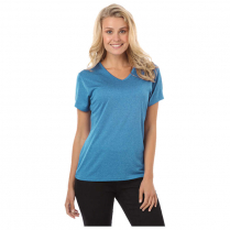 Blue Generation Ladies' Performance Heathered V-Neck  T-Shirt