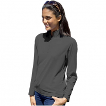 Blue Generation Ladies' Wicking Long Sleeve Solid Zip Athletic Pullover