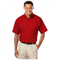 Blue Generation Men's Short Sleeve Superblend Poplin Shirt with Matching Buttons