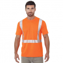 Custom Bayside Hi-Vis Performance Crew Tee Segmented Striping