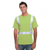 Custom Bayside Hi-Vis Performance Crew Tee Solid Striping