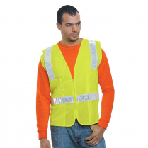Custom Bayside USA Made Class 2 ANSI Mesh Vest with 12 Pockets