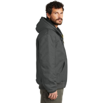 Carhartt Quilted-Flannel-Lined Duck Active Jac - On Model - Gravel - Side
