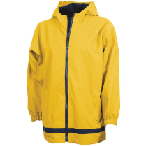 Charles River Youth New Englander Rain Jacket - Yellow-Navy - Front