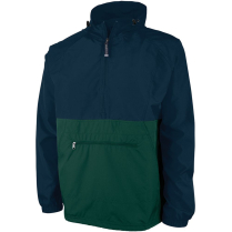 Charles River Adult Color Blocked Pack-N-Go® Pullover - Navy-Forest - Front