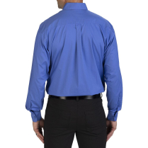 Edwards Men's Long Sleeve Stretch Poplin Shirt - On Model - Back - French Blue