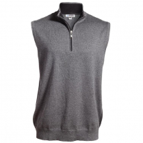 CLEARANCE Edwards Quarter-Zip Fine Gauge Vest with Contrasting Collar