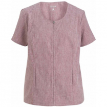 Edwards Ladies' Melange Ultra-Light Full-Zip Scoop Neck Short Sleeve Tunic