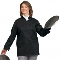 Fashion Seal Unisex Ten Black Button Premium Long Sleeve Chef Coat