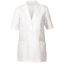 Fashion Seal Ladies' Fine Line Twill 30 " Short Sleeve Lab Coat - Stitched Down Back Belt