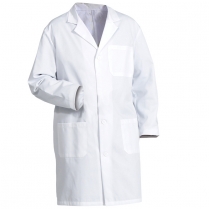 Fashion Seal Men's Fine Line Twill 39" Lab Coat - 3 Pocket / Stitched Down Back Belt / Side Pocket Slits