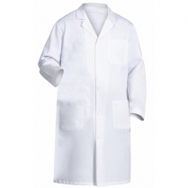 Fashion Seal Men's Fine Line Twill 45" Lab Coat - 3 Pocket / Stitched Down Back Belt / Side Pocket Slits