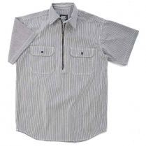 Key Hickory Stripe Logger Shirt, Zip Front, Short Sleeve