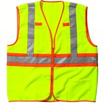 Custom Key ANSI II Class 2 Hi-Visibility Solid Vest, Zipper Front