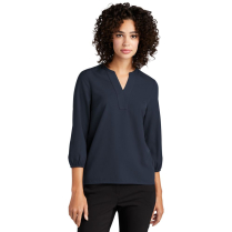 Mercer+Mettle Women's Stretch Crepe 3/4-Sleeve Blouse