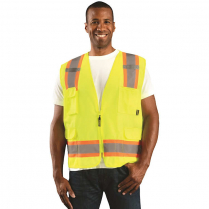 OccuNomix Solid Two-Tone Value Surveyor Vest with Zipper - Class 2