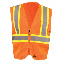 OccuNomix Self Extinguishing Value Two-Tone Mesh Safety Vest with Quick Release Zipper  - Class 2