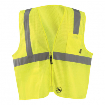 OccuNomix Self Extinguishing Mesh Safety Vest with Quick Release Zipper  - Class 2