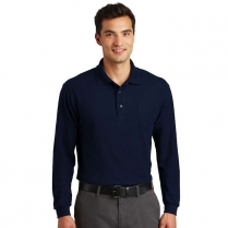 Port Authority® Silk Touch™ Long Sleeve Polo with Pocket