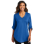 Port Authority Ladies City Stretch 3/4-Sleeve Tunic - On Model - True Blue - Front