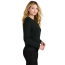 Port Authority Women's Easy Care Crewneck Cardigan Sweater - On Model - Deep Black - Side