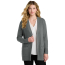Port Authority Women's Easy Care Open-Front Cardigan Sweater - On Model - Charcoal Heather - Front