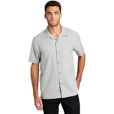 Port Authority Short Sleeve Performance Staff Shirt - On Model - Silver - Front