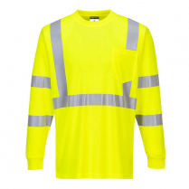 Custom Portwest  Hi-Vis Long Sleeve Ribbed Cuff T-Shirt