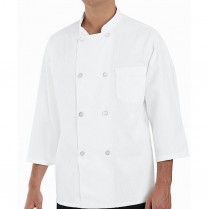 Chef Designs Eight Pearl Button 3/4 Sleeve Chef Coat