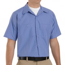 Red Kap Men's Industrial Stripe Short Sleeve Work Shirt