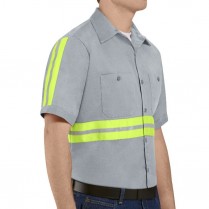 Custom Red Kap Enhanced Visibility Short Sleeve Cotton Work Shirt