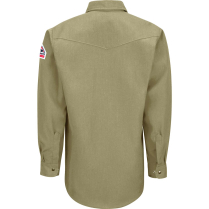 Bulwark FR Nomex IIIA Snap Front Uniform Shirt - 4.5 oz. HRC1 - Back - Tan