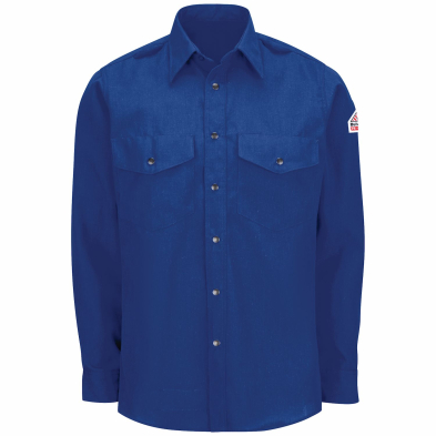 Bulwark Snap-Front Uniform Shirt - Nomex IIIA - 6 oz. - Front - Royal Blue