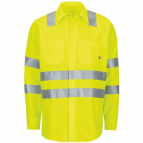 Custom Red Kap Long Sleeve Hi-Visibility Ripstop Work Shirt With Mimix™ + Oilblok, Type R Class 3