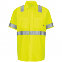 Custom Red Kap Short Sleeve Hi-Visibility Ripstop Work Shirt With Mimix™ + Oilblok, Type R Class 2