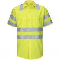 Custom Red Kap Hi-Visibility Class 3 Level 2 Short Sleeve Ripstop  Work Shirt