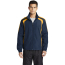 Sport-Tek Colorblock Raglan Jacket - On Model - True Navy-Gold - Front