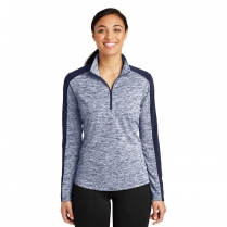 Sport-Tek® Ladies' PosiCharge® Electric Heather Colorblock 1/4-Zip Pullover