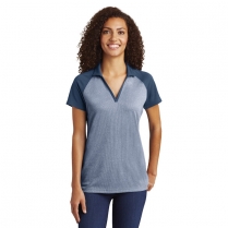 Sport-Tek® Ladies' PosiCharge® RacerMesh® Raglan Heather Block Polo