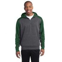 Sport-Tek® Tech Fleece Colorblock 1/4-Zip Hooded Sweatshirt