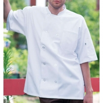 Uncommon Threads Montego Short Sleeve with Mesh Back with 10 Pearl Button Chef Coat