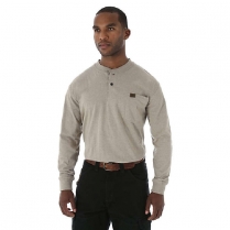 Wrangler Riggs Workwear Rugged Wear Long Sleeve Henley