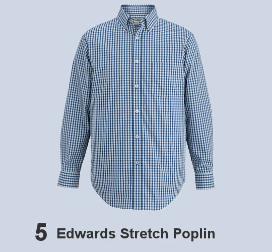 EDWARDS MEN'S LONG SLEEVE STRETCH POPLIN SHIRT