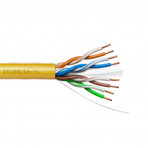 Provo CAT6A UTP Cable 23-4pr SOL BC UNSH 500MHz CMR ETL CSA FT4 UL RoHS – Yellow JKT