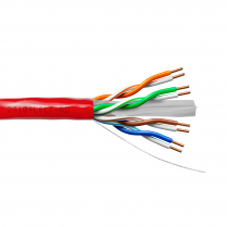 Provo CAT6 UTP Cable 23-4pr SOL BC UNSH 550MHz Low Temp CMR ETL FT4 RoHS – Red JKT