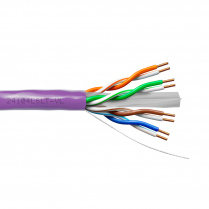 Provo CAT6 UTP Cable 23-4pr SOL BC UNSH 550MHz Low Temp CMR ETL FT4 RoHS – Violet JKT