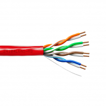 Provo câble CAT6 UTP SOL BC non blindé 23-4pr 550MHz CMR ETL FT4 RoHS – avec gaine rouge